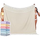 Widdonen Giant Turkish Beach Towel Blanket 85x75 Cotton XXL Extra Large Oversided Bath Pool Blankets XL Huge Bed Sand Free Throw Towels Picnic Outdoor Big Quilt Necessities Cloud Gifts for Adult