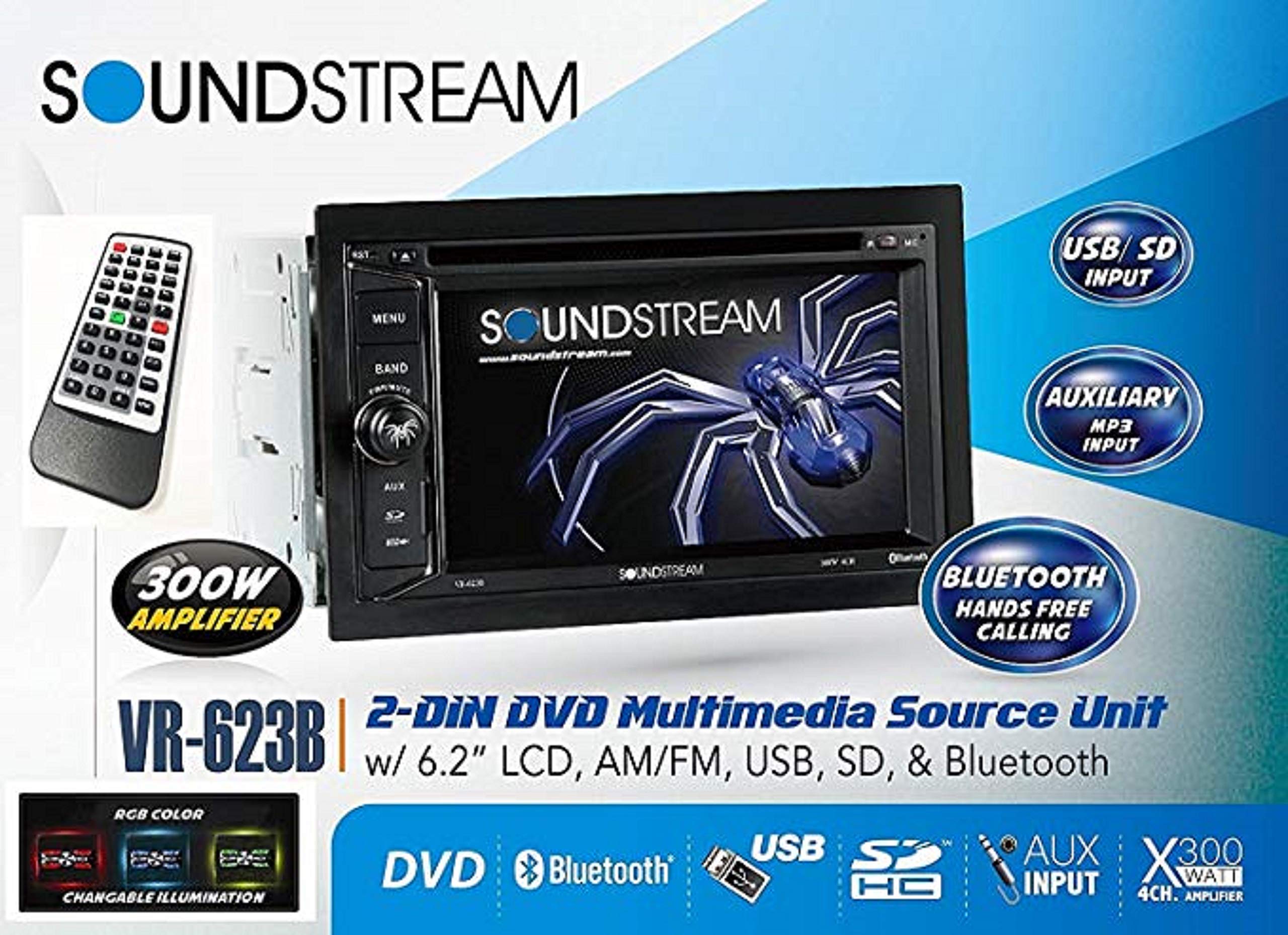 Soundstream VR623B Builtin Bluetooth 6.2 Inch Touchscreen High