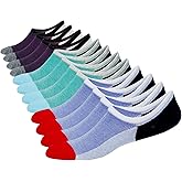 JORMATT Mens No Show Socks Loafer Low Cut Casual Cotton Socks With Non Slip Grips