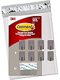 Command Small Stainless Steel Metal Hooks 8 Hooks, 10 Strips, Decorate Damage-Free