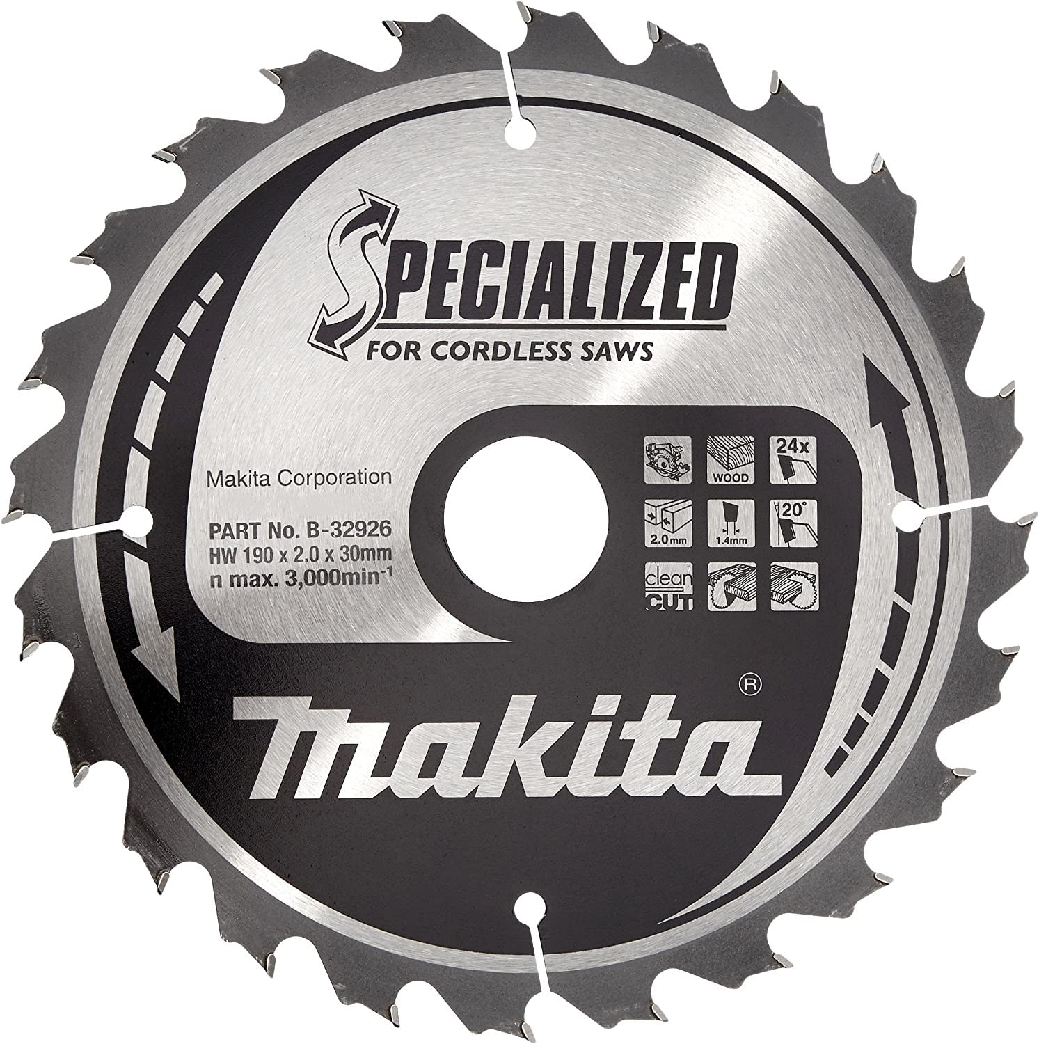 Makita B-32926 Specialized Blade for Cordless Saws 190x30x24T