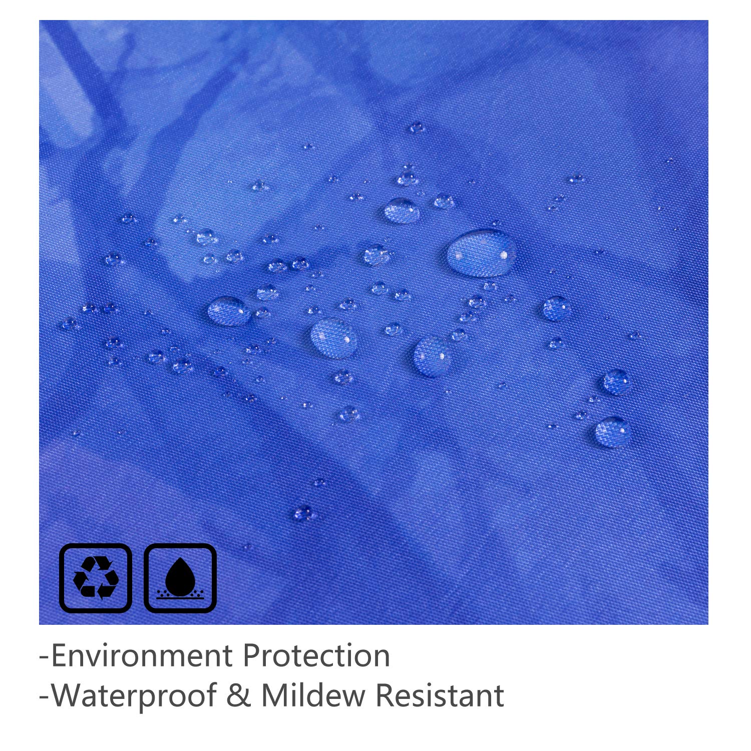 Vibesicily Shower Curtain, Durable Polyester Fabric Waterproof Bath Curtain for Bathroom Home Decor with 12 Hooks 71 x 71 Inch