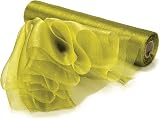 Trimming Shop Organza Roll Snow Glitter Fabric 25m x 29cm Olive Green view 7