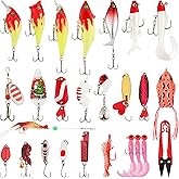 Fishing Advent Calendar 2025 – 24 Days Christmas Countdown with Bass & Trout Fishing Lures Gift Set for Men, Teens & Girls, Holiday Surprise