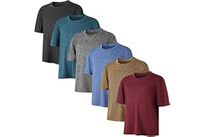 Weymuic 6 Pack Boys Kids T Shirts Quick Dry Short Sleeve Moisture Wicking Tee Shirts Athletic Tops Clothes