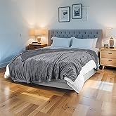 ONDAN Electric Heated Blanket 72"x84" Full Size Flannel Heated Blanket, Cozy & Warm for All Night, 4 Heat Settings & 10 Hours Auto Off, Machine Washable,Light Grey