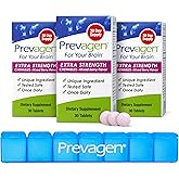 Prevagen Extra Strength Mixed Berry Chews, 7-Day Pill Minder, 3-Pack | For Your Brain, 3 Month Supply, 20mg Apoaequorin, 50mcg Vitamin D3, 30 Tablets per Bottle