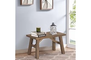 Wnutrees Sawmill Wood Bench,30" Farmhouse Entryway Bench for Living Dining Room, Rustic Entry Way Benches Seat, Solid Wood, H