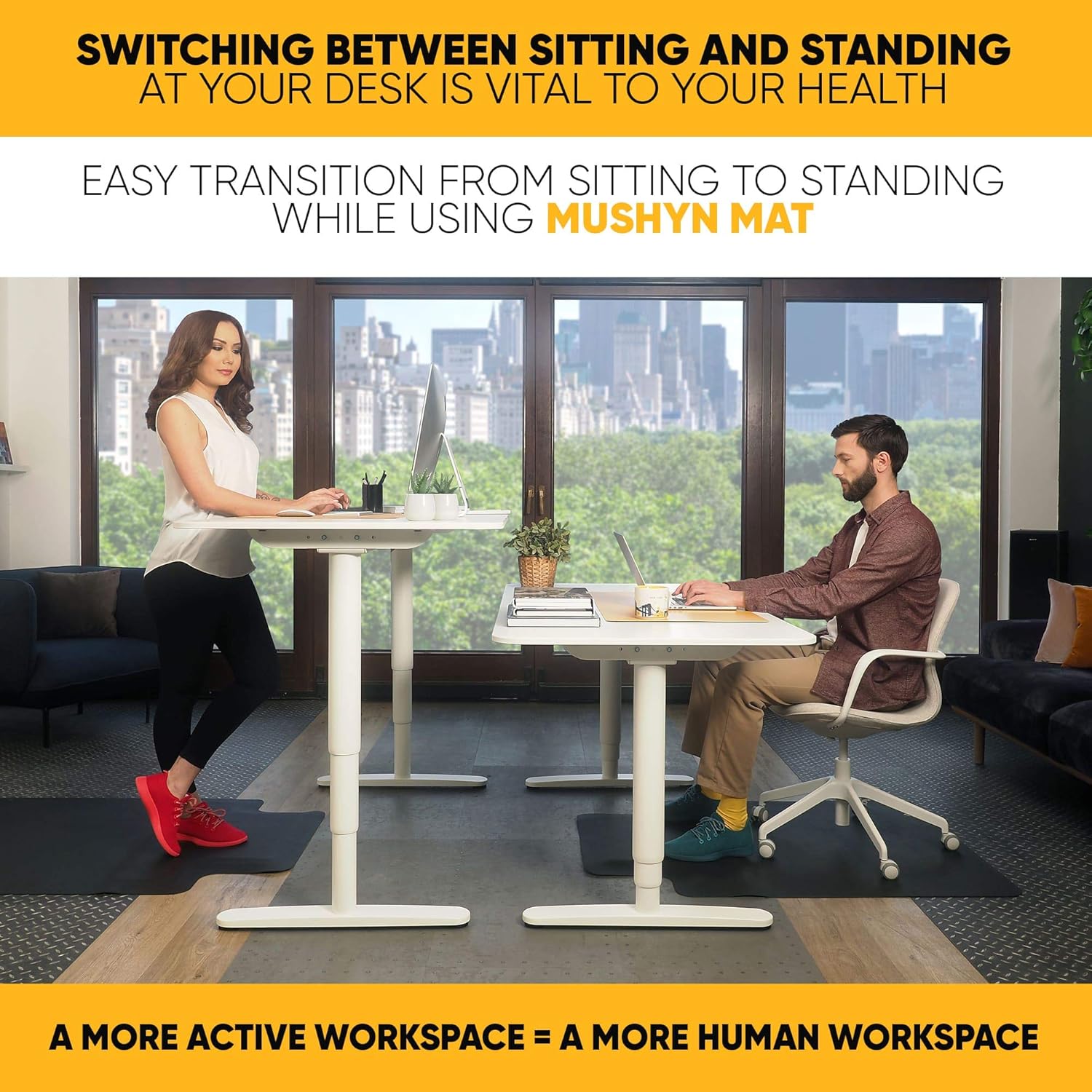 Office Chair Mat with Anti Fatigue Cushioned Foam - Chair Mat for Harwood Floor with Foot Rest Under Desk - 2 in 1 Chairmat Standing Desk Anti-Fatigue Comfort Mat: Kitchen & Dining