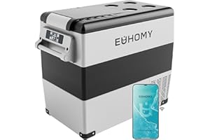 EUHOMY 12 Volt Refrigerator, 59QT(55L) Electric Cooler, 12V Fridge APP Control, 12V Cooler -4℉~68℉, Portable Freezer 12/24V D