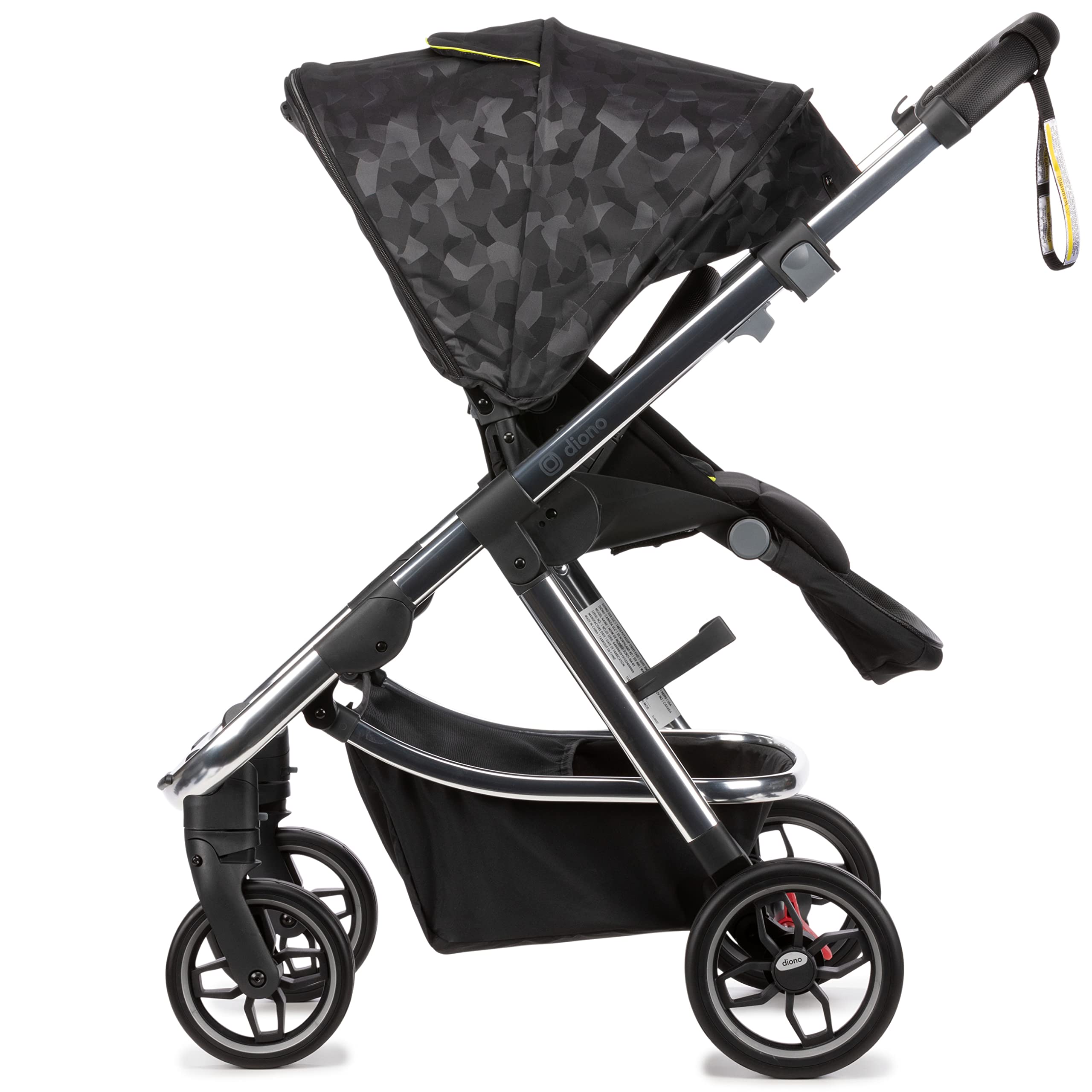 Diono Excurze Luxe Baby, Infant, Toddler Stroller, Perfect City Travel System Stroller and Car Seat Compatible, Adaptors Included Compact Fold, Narrow Ride, XL Storage Basket, Black Camo