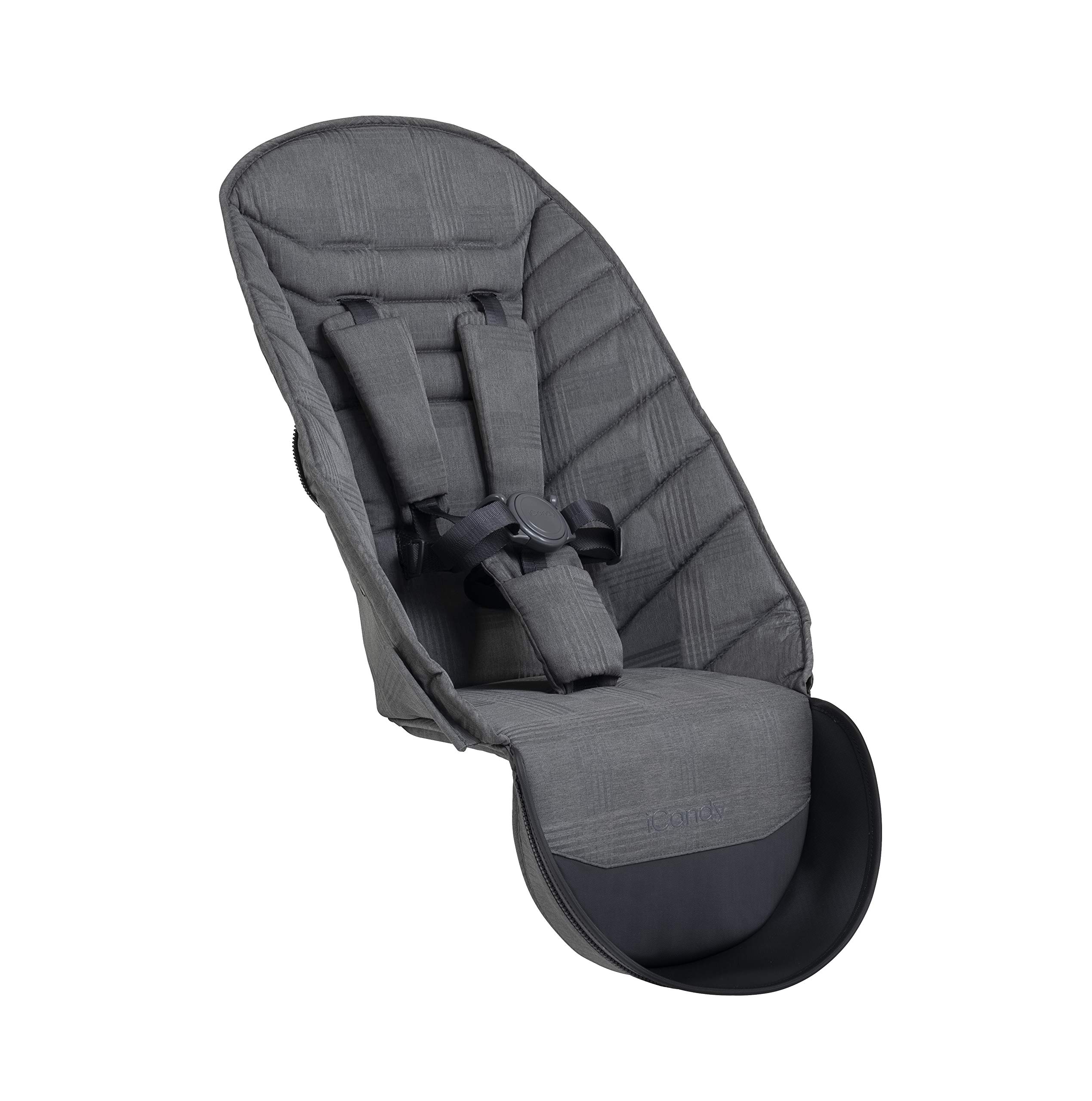 iCandy Peach 2nd Seat Fabric, Dark Grey Check, IC2206