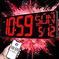 TXL 17.2'' Bluetooth Large LED Digital Wall Clock, Large Display Date and Temperature,Count Up/Down Timer Clock with Remote Control, Adjustable Brightness Alarm Clock for Home, Office, Gym, Elderly