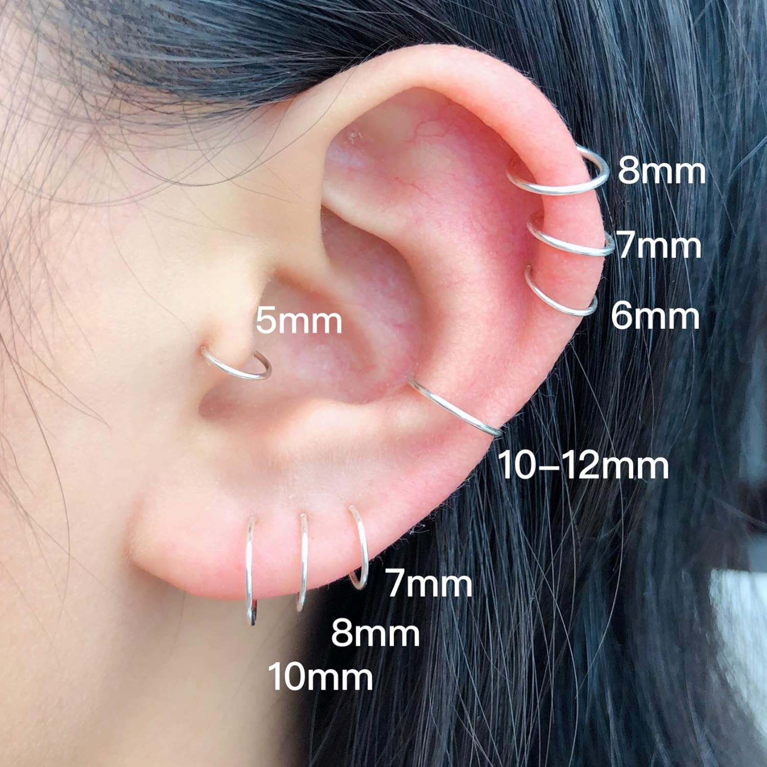 Sterling Or Filled Gold Yellow 14k Thin Tiny Piercing Conch Tragus Helix Nose Cartilage For Earrings Hoop Huggie Gold Small Silver Earrings Hoop Hoop Quality Assurance Www Klevering Com