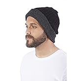 RAYMIS Reversible Alpaca Wool Hat - Warm & Soft Peruvian Unisex Beanie