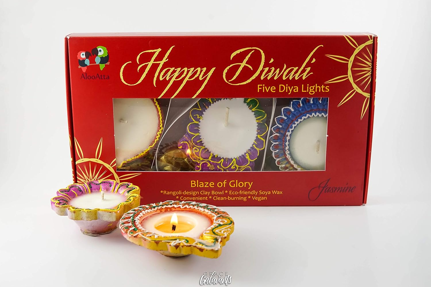 Alooatta Diwali Diya Candle 5 Pack Handmade in Canada