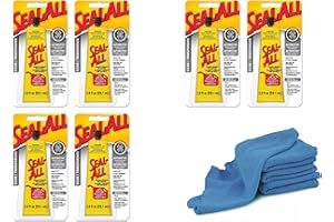 YEAHGOSHOPPING (Pack of 6) - 2 oz Eclectic Products 380100 Seal-All All Purpose Contact Adhesive + 4 Blue Commercial Shop Towels – Automotive, Industrial & Agricultural Use (6)