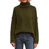 PRETTYGARDEN Womens Turtleneck Long Sleeve Sweater 2025 Fall Trendy Loose Fit Knit Tops Oversized Pullover Sweaters