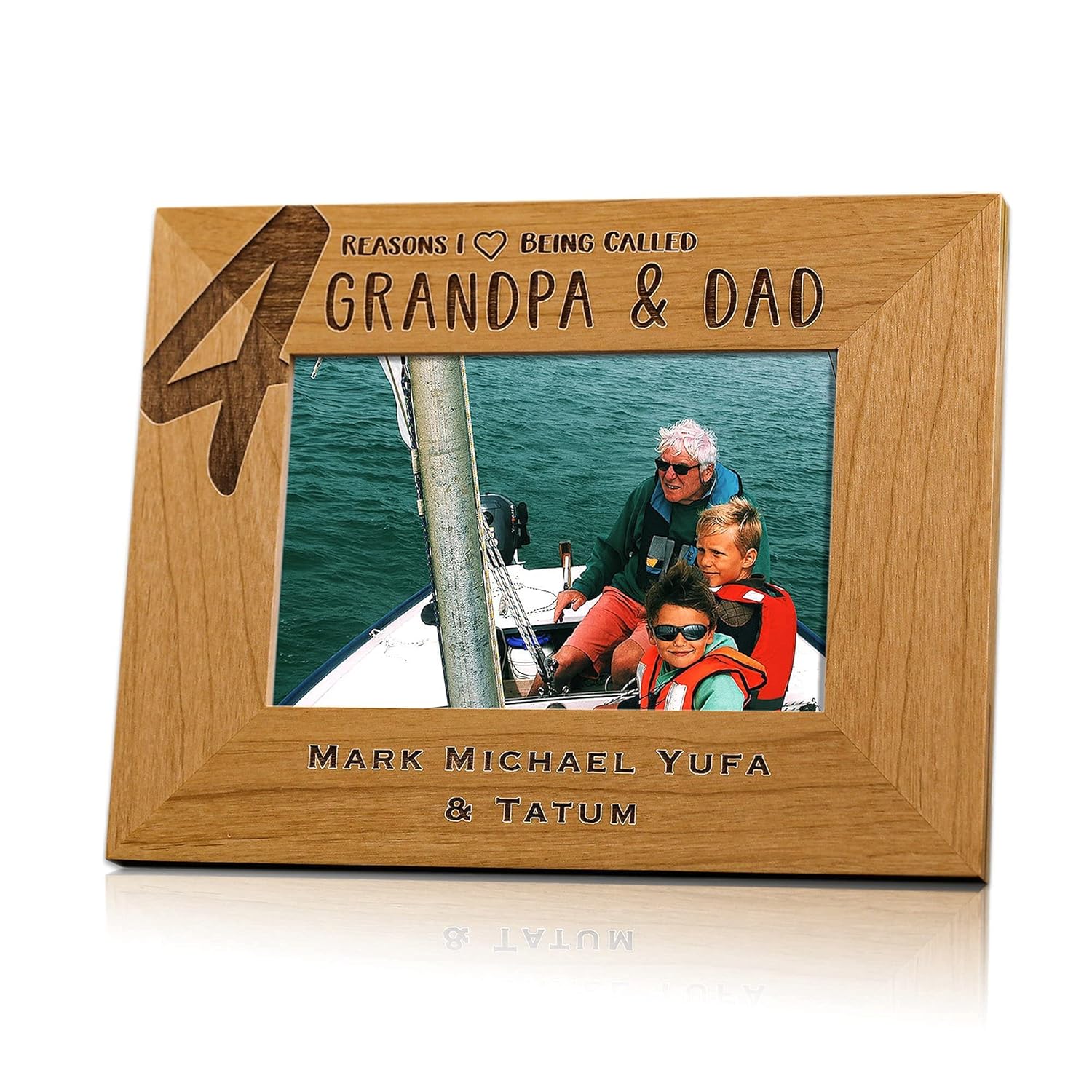 Grandpa & Dad Personalized Picture Frame Handmade