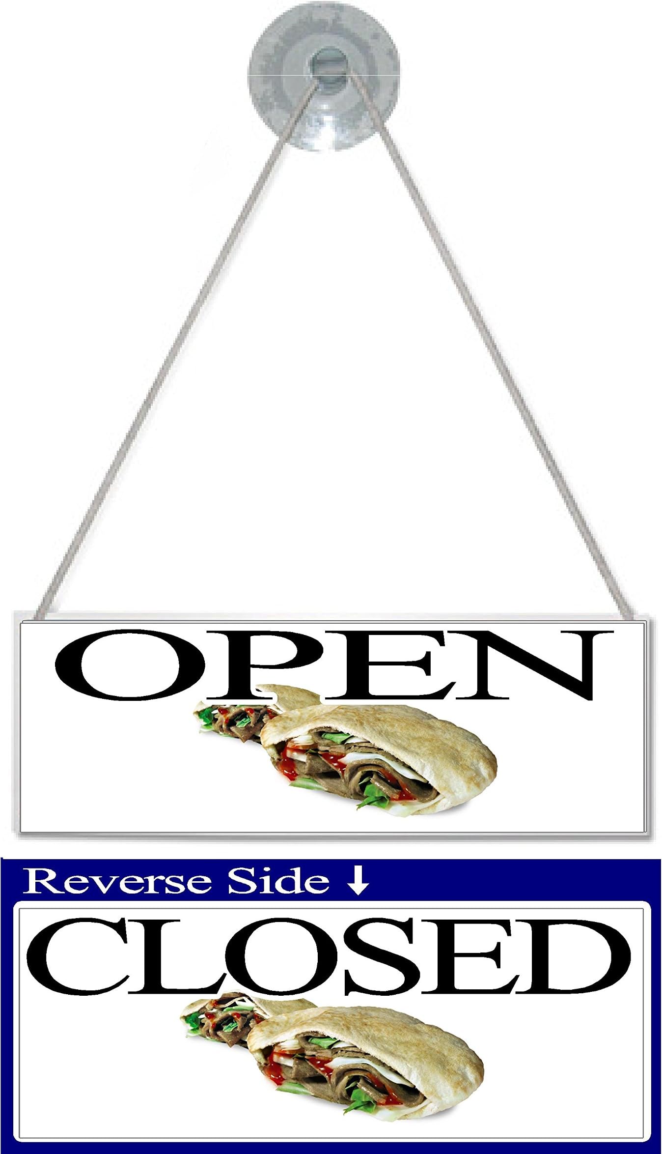 1st 4 Signs Open & Closed Door Hanging Sign - Take Away Food Restuarant/Kebab Shop