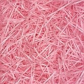 Ankelesz Easter Basket Filler Paper Shred, Shredded Grass Stuffer Crinkle Confetti Raffia Paper Gift Box Filler for DIY Gift Wrapping (Pink)