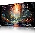 MTG Playmat Non-Slip Rubber Backing Printing Commander Board Game Desk Mat Duel Mat TCG PTCG Playmat 24x14 inches and Free Storage Bags (Forest 01 with Zones)