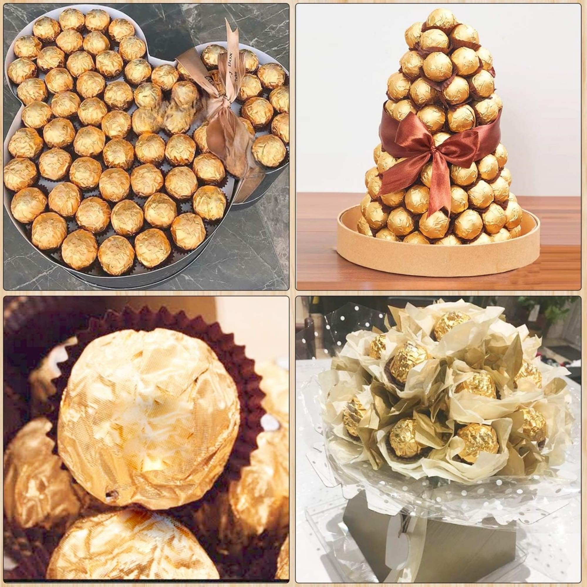 200 Pack 3.9x3.9 inch Golden Chocolate Wrappers Aluminium Foil Square Sweets Lolly Paper Wrapping for DIY Food Candy Packaging Decoration Party Favor Wedding Birthday Accessories