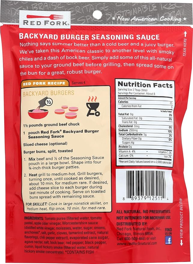 Amazon Com Red Fork Seasoning Pouch Backyard Burger 8 Oz