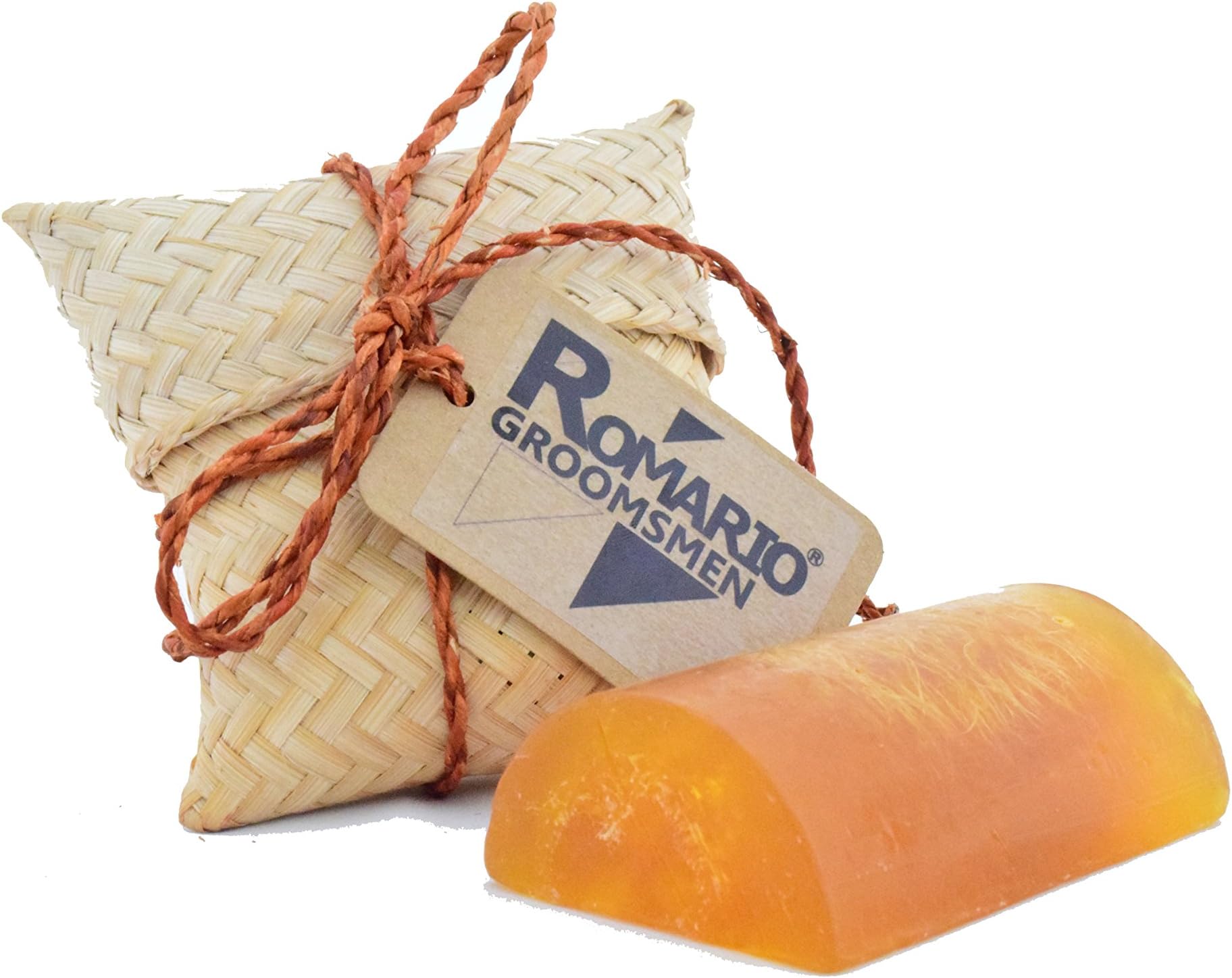 Romario Groomsmen - Turmeric Tamarind Wild Honey Aromatherapy Hand Made Luffa Soap (Natural Loofah Sponge Scrubber with Bar Soap) 100g Brightening Soft Skin in Unique Handcraft Gifts Souvenir