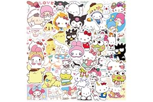 100 张 Hellokitty Kuromi Mymelody 儿童贴纸,可爱三丽鸥卡通防水乙烯基贴花适合青少年女孩成人笔记本电脑水瓶滑板吉他旅行箱手机自行车