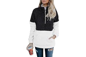 BTFBM Women Sherpa Pullover Quarter Zip Long Sleeve Fluffy Soft Fleece Jackets Sweaters Sweatshirts Hoodies Outwear Coat