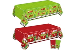 Duffbbg Christmas Tablecloths, 54× 108 Inch Holiday Tablecloth Disposable for Christmas Party Decorations, Funny Cartoon Character Disposable Table Cloth Rectangle Table
