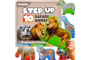 QUOKKA Toddler Puzzles Ages 2-4 - Large Floor Puzzles for Kids 3-5 - 8 Realistic Animal Shapes | Extra Thick Cardboard | Pres