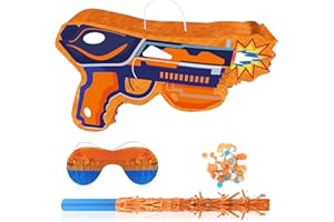 22.5cm x 37cm Dart Piñata for Dart Party Decorations, Gun Piñata Dart Theme Piñata for Dart Battle Birthday Party Supplies Da