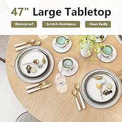 weselon 47 inch Round Dining Table for 4, Kitchen