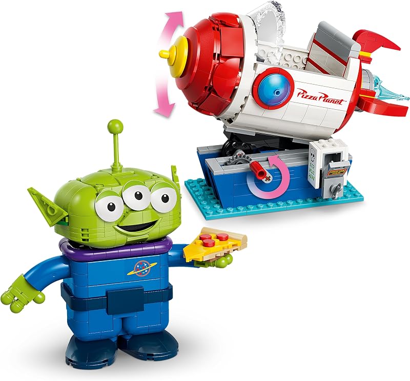| Disney y Pixar Toy Story Marcianito con Cohete de Pizza Planet - Cohete Espacial de Juguete con Figura de Alien - Decoración del Dormitorio - Regalo para Niños y Niñas de 9+ Años - 43307 — foto 3 de 8