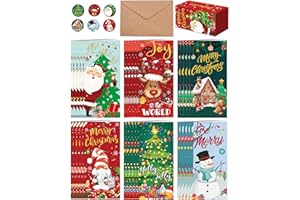 GYGOT 30 Pack Christmas Money Holders for Cash Gift Set,Christmas Money Cards with Envelopes,Cash Gift Card Holders,6 Design