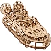 UGEARS Rescue Hovercraft - Boat Model Kits for Adults - 3D Wooden Puzzle Ship - Wood Model Boat Kits to Build - Premium Model Boats Kits with Intricate Design to Build for Adults