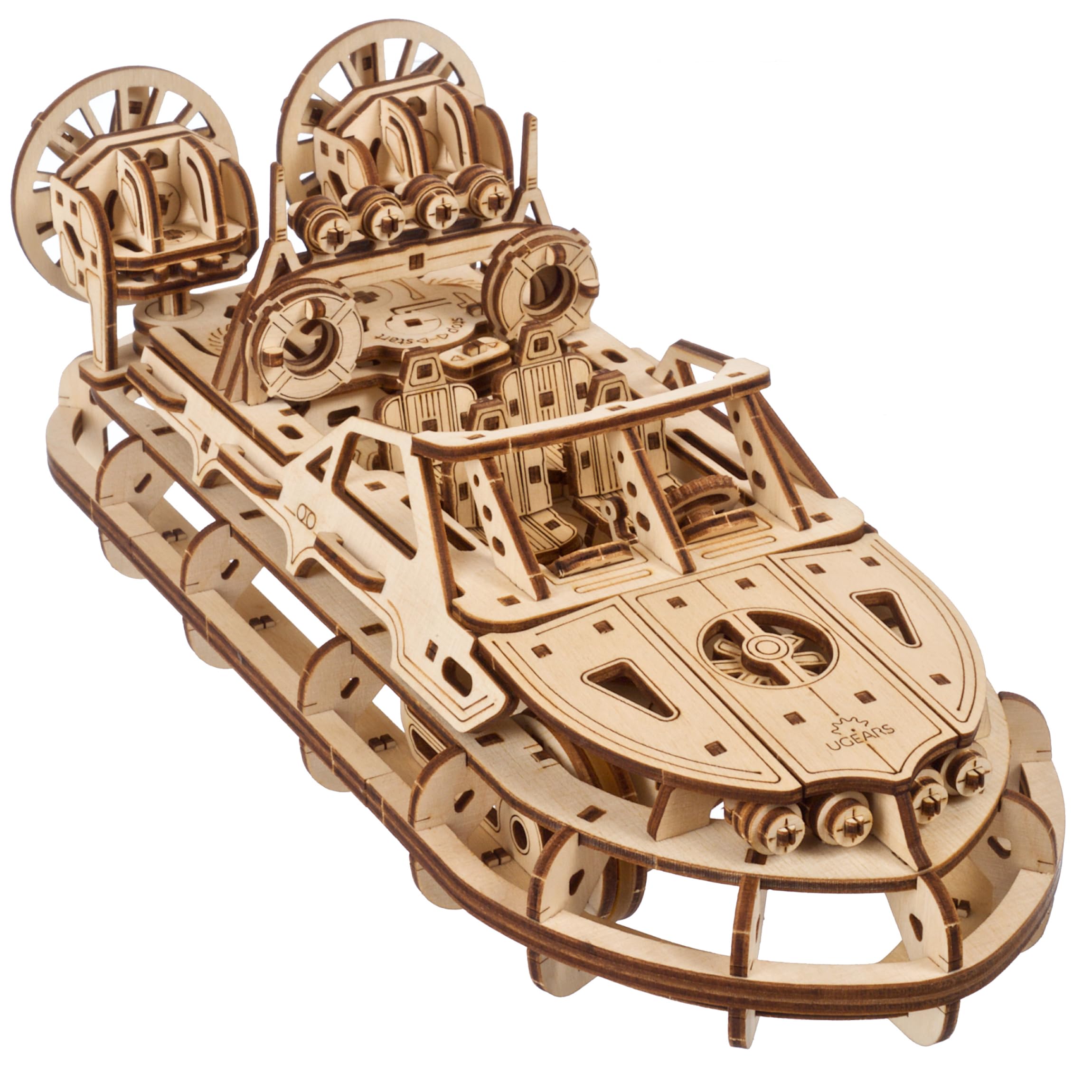 Photo 1 of UGEARS Rescue Hovercraft - Boat Model Kits for Adults - 3D Wooden Puzzle Ship - Wood Model Boat Kits to Build - Premium Model Boats Kits with Intricate Design to Build for Adults
