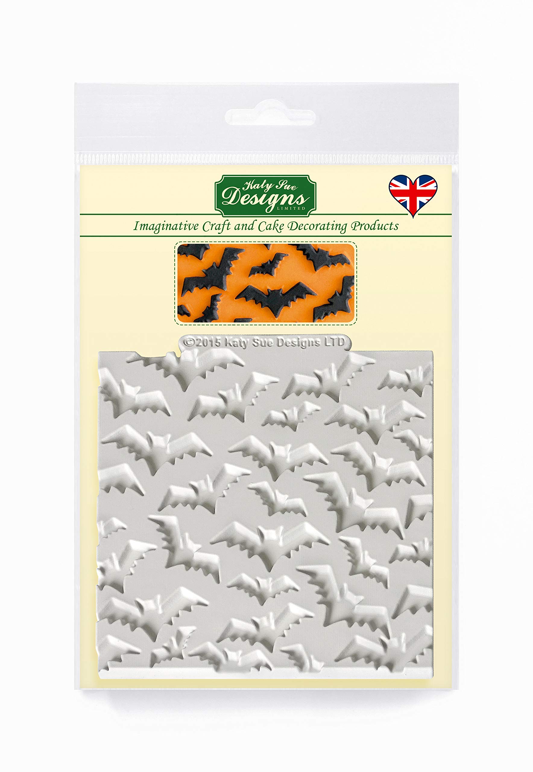 The Bat Mat Silicone Mould for Halloween Cake Decorating, Crafts, Cupcakes, Sugarcraft, Candies, Chocolate, Card Making and Clay, Food Safe Approved, Made in The UK