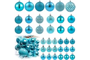 LANGXUN 36pcs Christmas Tree Decorations Balls 2025, Bolas De Navidad - 6pcs 3.2'', 12pcs 2.4'', 18pcs 1.6'' - Shatterproof C