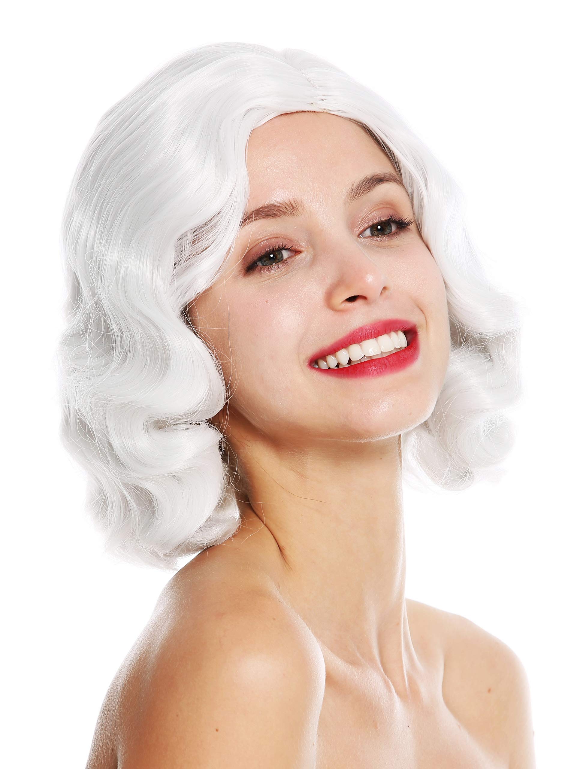 WIG ME UP - GFW1726-001 women's quality wig 20's swing jazz Charleston Chicago middle parting waves wavy white light grey white-grey