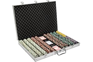 CLAYSMITH GAMING Poker Knights Poker Chips Set - 1000 Heavyweight (13.5-Gram) Clay Composite Chips with Aluminum Case - Professional Casino Supplies, Kits, Holders, & Storage Container