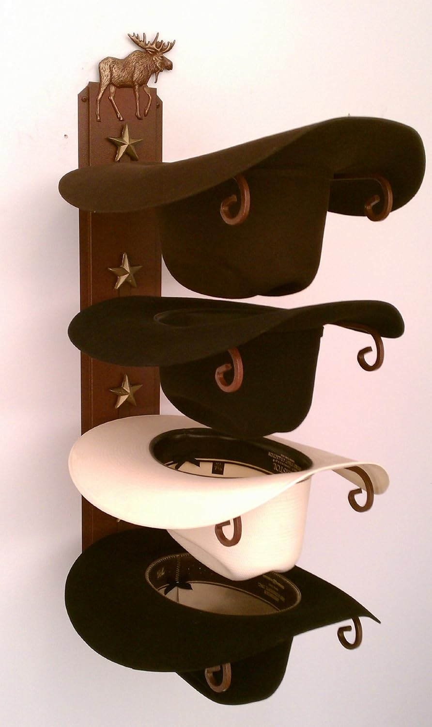 western hat racks on Clothing Closet Storage Mark Christopher Collection American Made Cowboy Hat Rack Moose Hat Racks