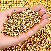 DUQGUHO 8mm Gold Beads for Jewelry Making Plastic Pearl Beads with Hole Gold Beads for Bracelets, Necklace, Key Chain 500Pcs
