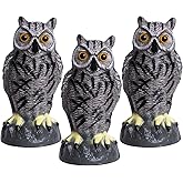 Galashield Owl Decoy | Plastic Owls to Scare Birds Away | Owl Statue for Garden & Outdoors - Pack of 3