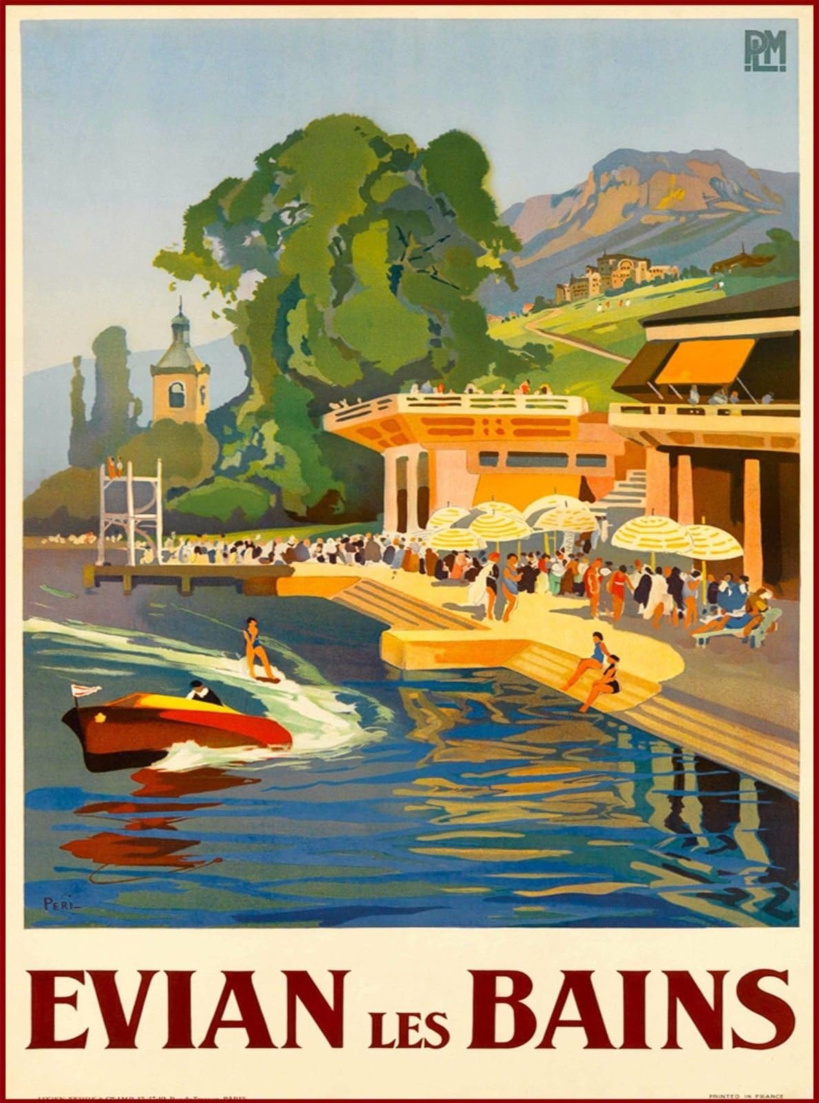 MAGNET Evian Les Bains South France Vintage French Travel Advertisement Magnet Print