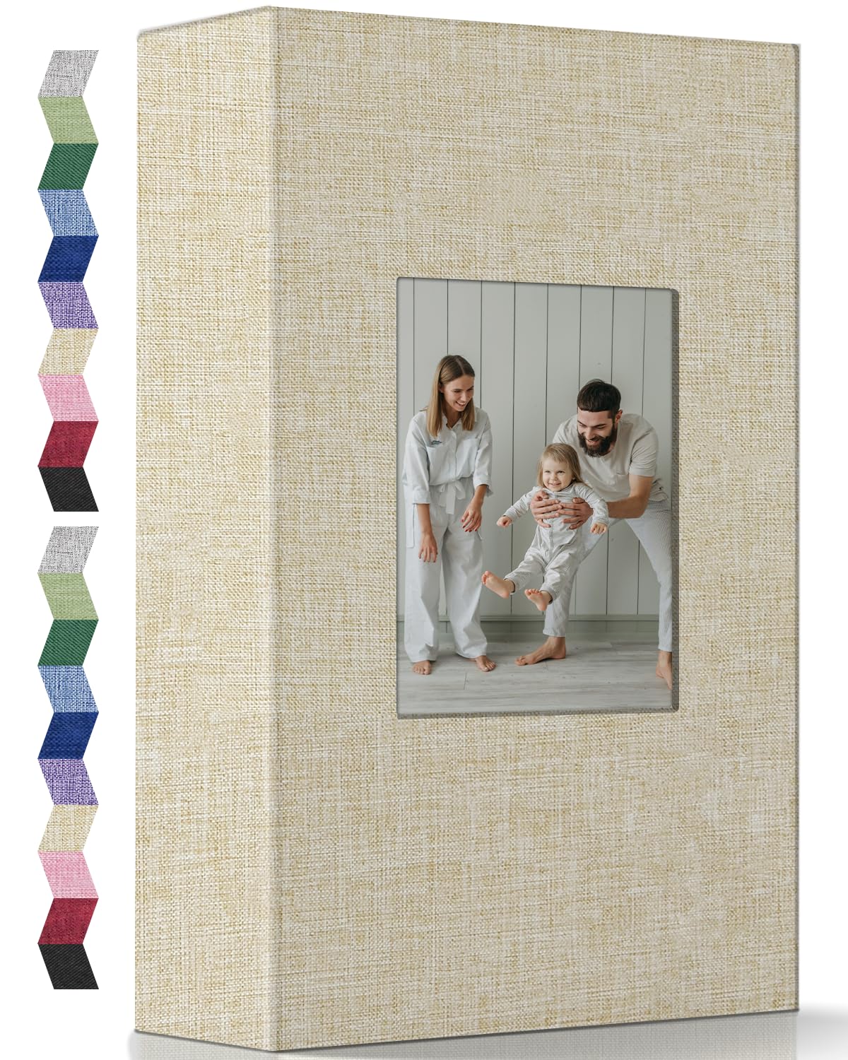 Photo 1 of popotop Photo Album 4x6-300 Photos Linen Cover Photo Books with 300 Horizontal Pockets,Slip-in Picture Albums for Family Wedding Anniversary Baby Vacation Pictures