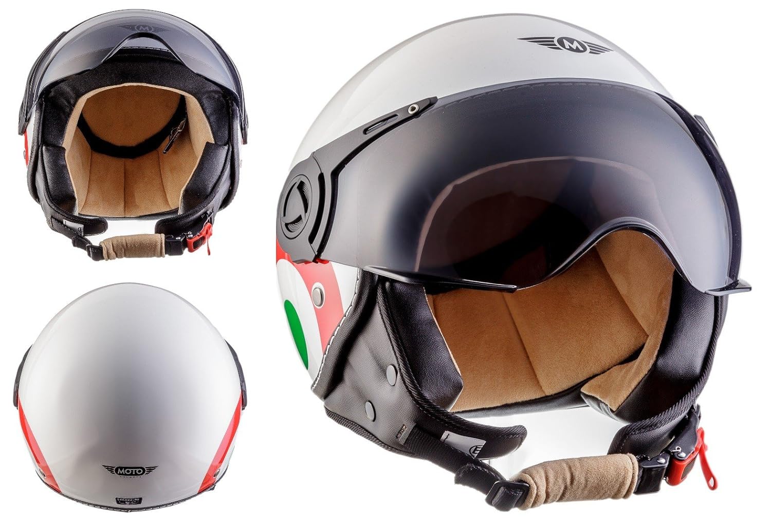 MOTO H Italy · Mofa Vespa Helmet Vintage Bobber Piloto Chopper Urbano