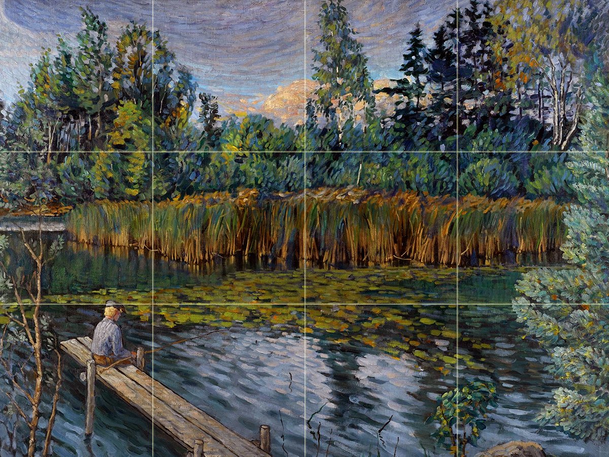 Angler von N. Belsky Fischer Fluss Fliese Wandbild Küche Spritzschutz Marmor Keramik - Bild 33 von 36